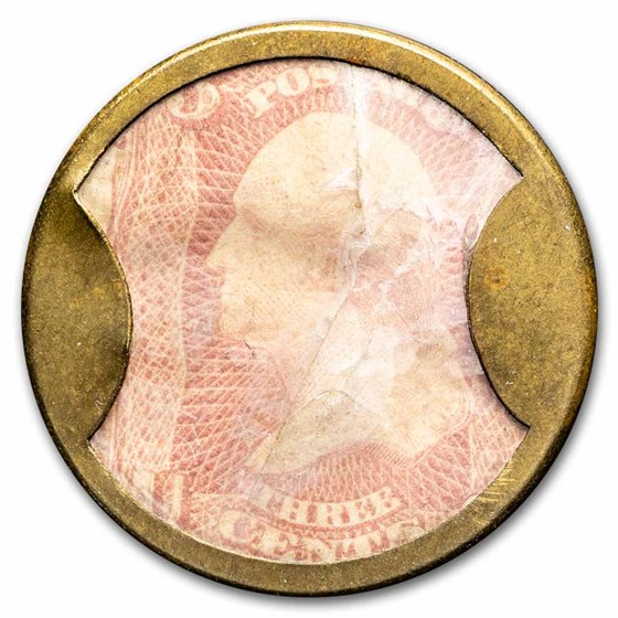 1862 Ayers Sarsaparilla Three Cent Postage Stamp Washington Token