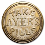 1862 Ayers Sarsaparilla Three Cent Postage Stamp Washington Token