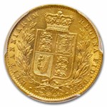 1862 Great Britain Gold Sovereign Victoria Shield AU-58 PCGS