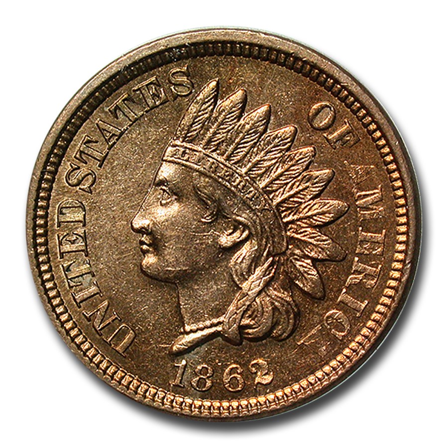 1862 Indian Head Cent AU-58 PCGS