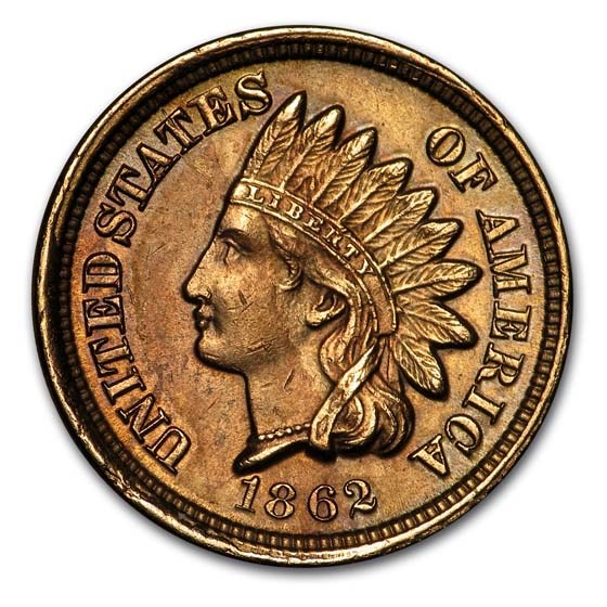 1862 Indian Head Cent AU Details