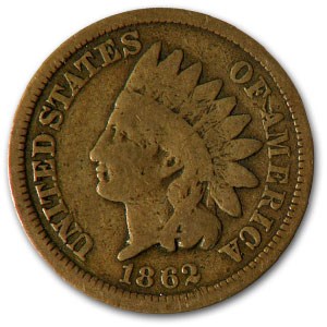 1862 Indian Head Cent Good 1862 Indian Head Cent Good