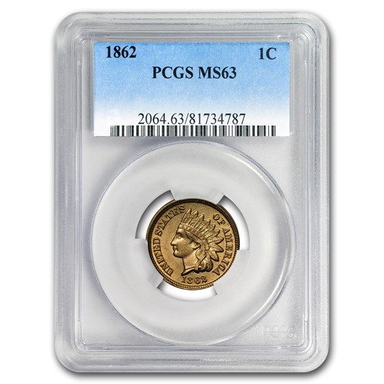 1862 Indian Head Cent MS-63 PCGS