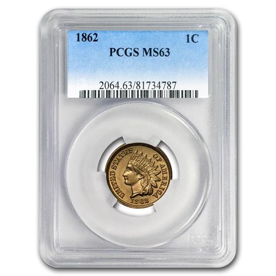 1862 Indian Head Cent MS-63 PCGS 1862 Indian Head Cent MS-63 PCGS