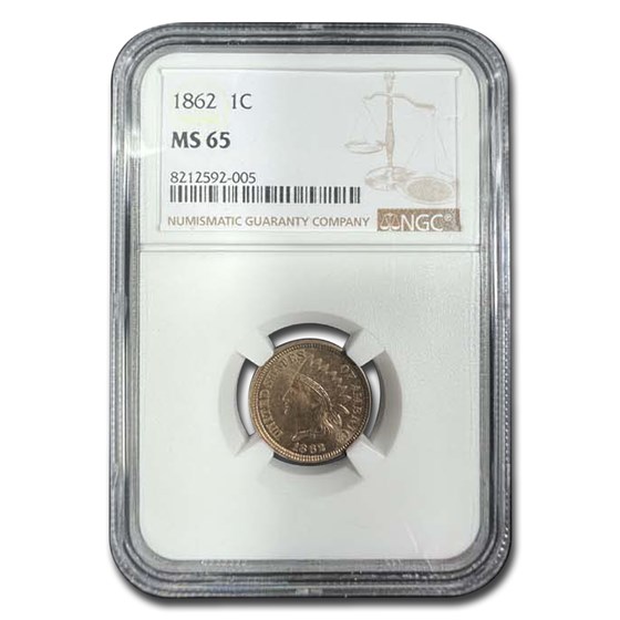 1862 Indian Head Cent MS-65 NGC 1862 Indian Head Cent MS-65 NGC