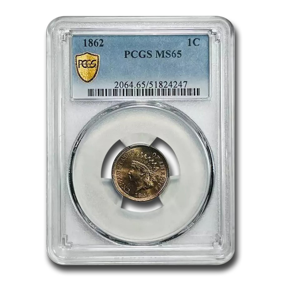 1862 Indian Head Cent MS-65 PCGS