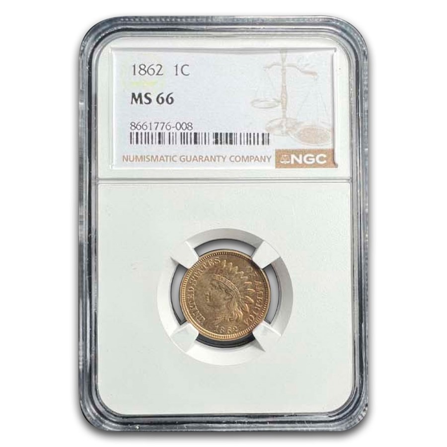 1862 Indian Head Cent MS-66 NGC