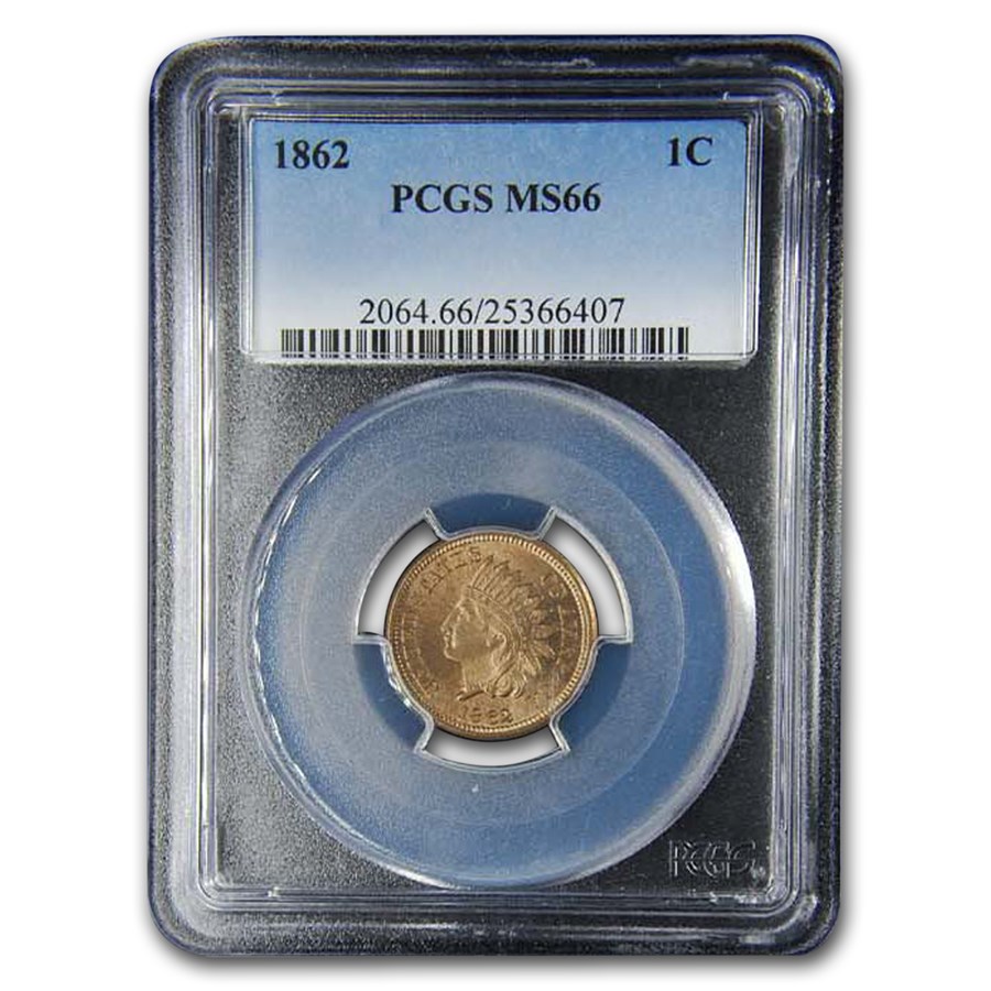 1862 Indian Head Cent MS-66 PCGS