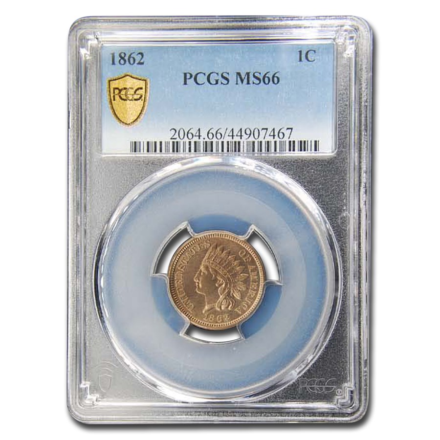 1862 Indian Head Cent MS-66 PCGS