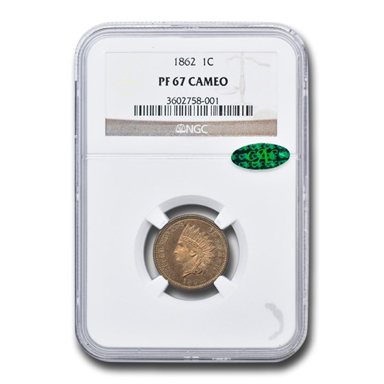 1862 Indian Head Cent PF-67 Cameo NGC CAC