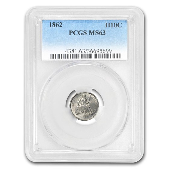 1862 Liberty Seated Half Dime MS-63 PCGS 1862 Liberty Seated Half Dime MS-63 PCGS