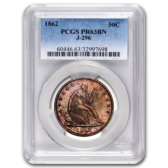 1862 Liberty Seated Half Dollar PF-63 Brown PCGS (Judd-296) 1862 Liberty Seated Half Dollar PF-63 Brown PCGS (Judd-296)