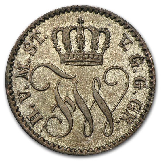 1862 Mecklenburg-Strelitz Silver 1/48 Thaler XF+ 1862 Mecklenburg-Strelitz Silver 1/48 Thaler XF+