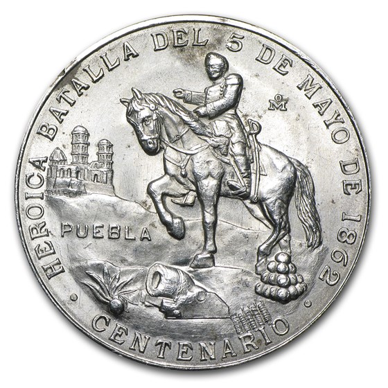 1862 Mexico Silver Medal Puebla 