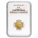 1862 Philippines Gold 4 Pesos Coin VF-35 NGC