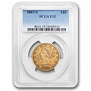 1862-S $10 Liberty Gold Eagle Fine-15 PCGS