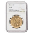 1862-S $20 Liberty Gold Double Eagle XF-45 NGC