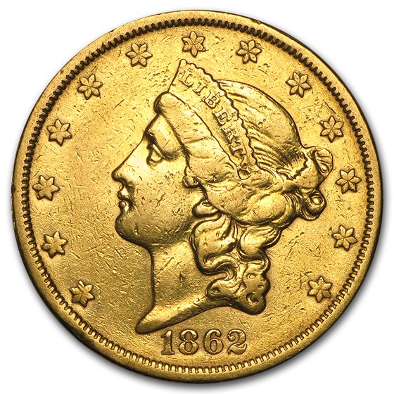 1862-S $20 Liberty Gold Double Eagle XF Details (Cleaned) 1862-S $20 Liberty Gold Double Eagle XF Details (Cleaned)