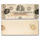 1862 State of Georgia, Milledgeville $100 AU