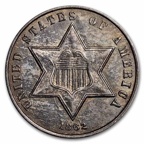 1862 Three Cent Silver AU 1862 Three Cent Silver AU