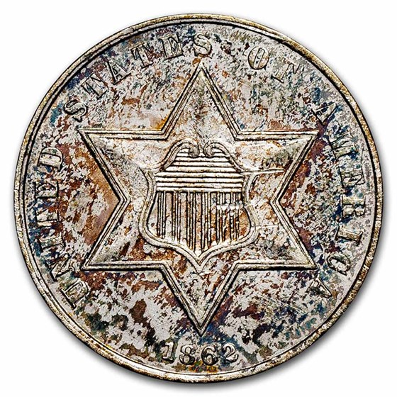 1862 Three Cent Silver BU (Details)