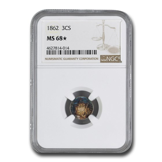 1862 Three Cent Silver MS-68* NGC 1862 Three Cent Silver MS-68* NGC