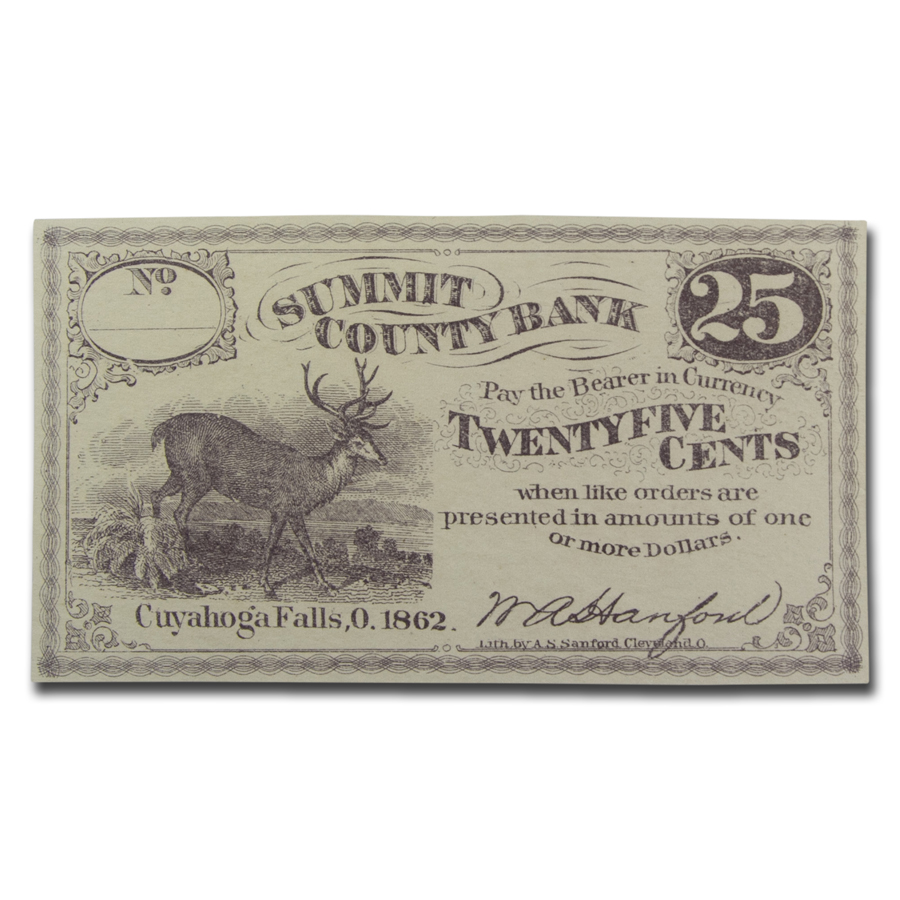 Buy 1862 Summit Cty Bank Cuyahoga Falls, OH $0.25 CU | APMEX