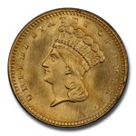 1863 $1 Indian Head Gold MS-66 PCGS
