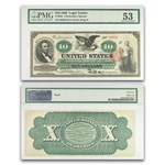 1863 $10.00 Legal Tender Abraham Lincoln AU-53 PMG (Fr#95b) NET