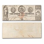 1863 $10 State of Georgia Milledgeville, Georgia CU