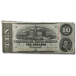 1863 $10 (T-59) Capitol @ Columbia, SC AU (Cancelled) 1863 $10 (T-59) Capitol @ Columbia, SC AU (Cancelled)