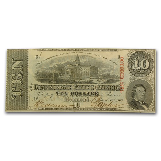 1863 $10 (T-59) Capitol @ Columbia, SC CCU 1863 $10 (T-59) Capitol @ Columbia, SC CCU
