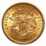 1863 $20 Liberty Gold Double Eagle AU-58 PCGS