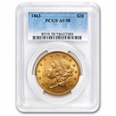 1863 $20 Liberty Gold Double Eagle AU-58 PCGS