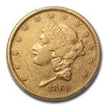 1863 $20 Liberty Gold Double Eagle XF-40 PCGS
