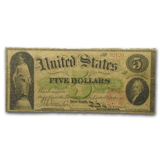 1863 $5.00 Legal Tender Alexander Hamilton VG 1863 $5.00 Legal Tender Alexander Hamilton VG