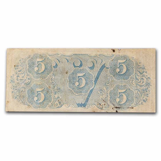 1863 $5.00 (T-60) Capitol @ Richmond, VA Fine 1863 $5.00 (T-60) Capitol @ Richmond, VA Fine
