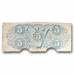 1863 $5.00 (T-60) Capitol @ Richmond, VA VG (Cancelled)