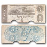 1863 $5.00 (T-60) Capitol @ Richmond, VA VG (Cancelled)