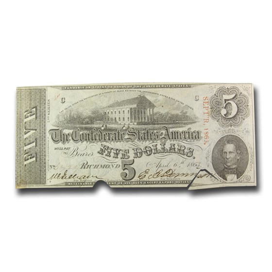1863 $5.00 (T-60) Capitol @ Richmond, VA XF (Cancelled) 1863 $5.00 (T-60) Capitol @ Richmond, VA XF (Cancelled)