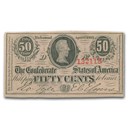 1863 50 Cents (T-63) Jefferson Davis AU
