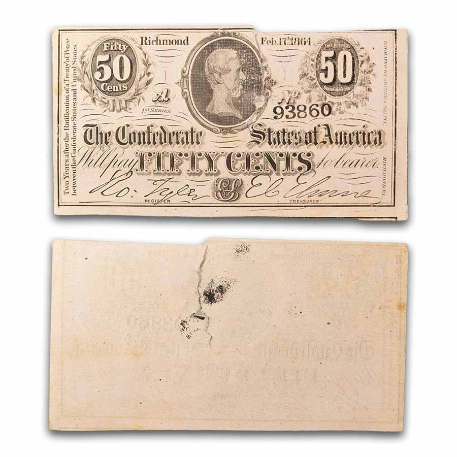 1863 50 Cents (T-63) Jefferson Davis Cull