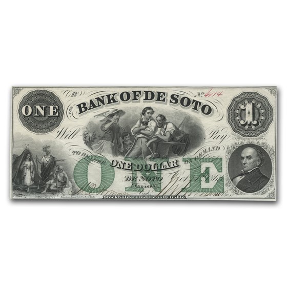 1863 Bank of DeSoto, Nebraska $1.00 NE-25 Choice CU 1863 Bank of DeSoto, Nebraska $1.00 NE-25 Choice CU