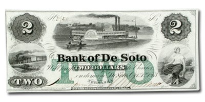 1863 Bank of DeSoto, Nebraska $2.00 NE-25 CCU 1863 Bank of DeSoto, Nebraska $2.00 NE-25 CCU