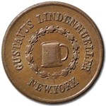 1863 Civil War Token Gustavus Lindenmueller NY-630AQ-1a XF