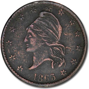 1863 Civil War Token Patriotic 11/302 XF Details 1863 Civil War Token Patriotic 11/302 XF Details