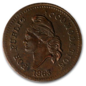 1863 Civil War Token Patriotic 37/256 Unc Details 1863 Civil War Token Patriotic 37/256 Unc Details
