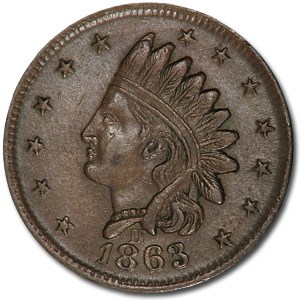 1863 Civil War Token Patriotic 87/356 AU 1863 Civil War Token Patriotic 87/356 AU