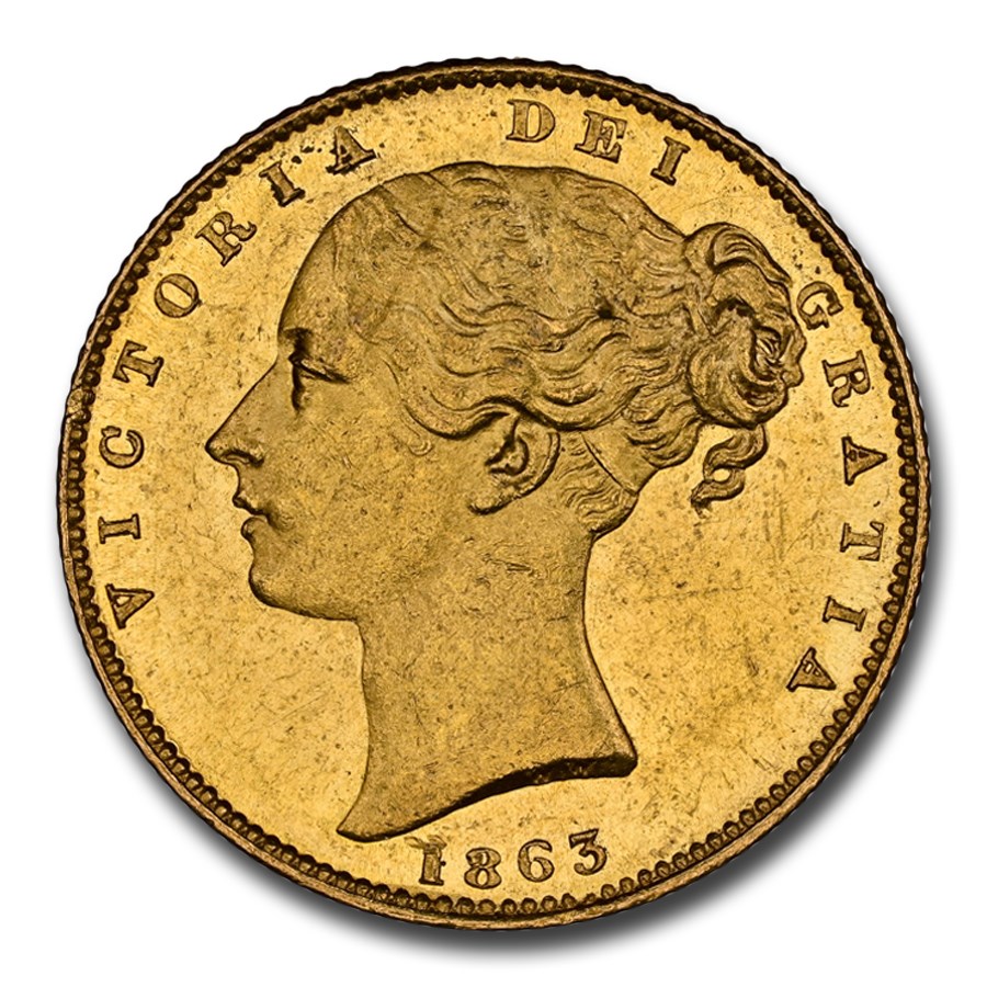 1863 Great Britain Gold Sovereign Victoria MS-64 NGC