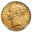 1863 Great Britain Gold Sovereign Victoria Shield AU-53 NGC D#15